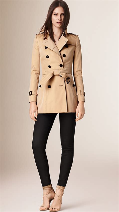 trench corto donna burberry|Burberry crepe trench coat.